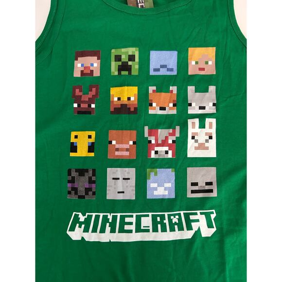 MINECRAFT Graphic Tank NWT Green Youth M - Picture 1 of 4